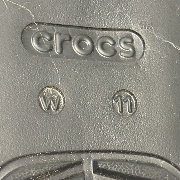 CROCS GETAWAY Platform Toe Loop Sandals Black Slides Women’s Size 11 W - Picture 9 of 9